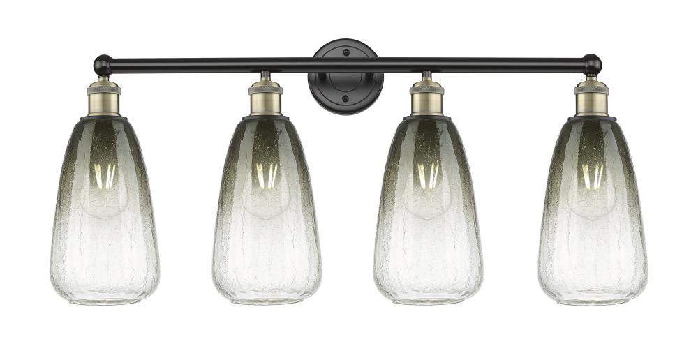 Brookhaven Almond - 4 Light - 33 inch - Black Antique Brass - Bath Vanity Light