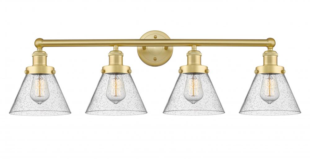Cone - 4 Light - 35 inch - Satin Gold - Bath Vanity Light