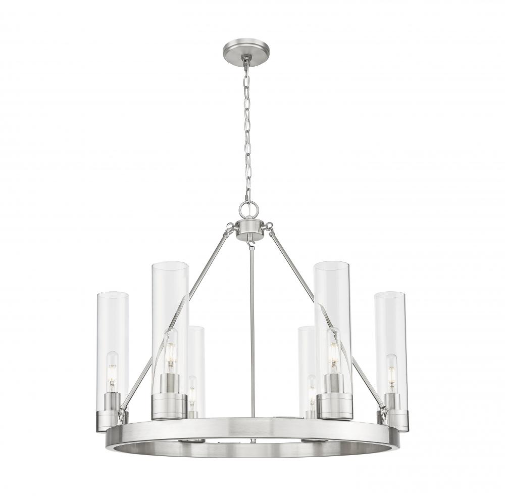 Boreas - 6 Light - 29 inch - Satin Nickel - Chandelier