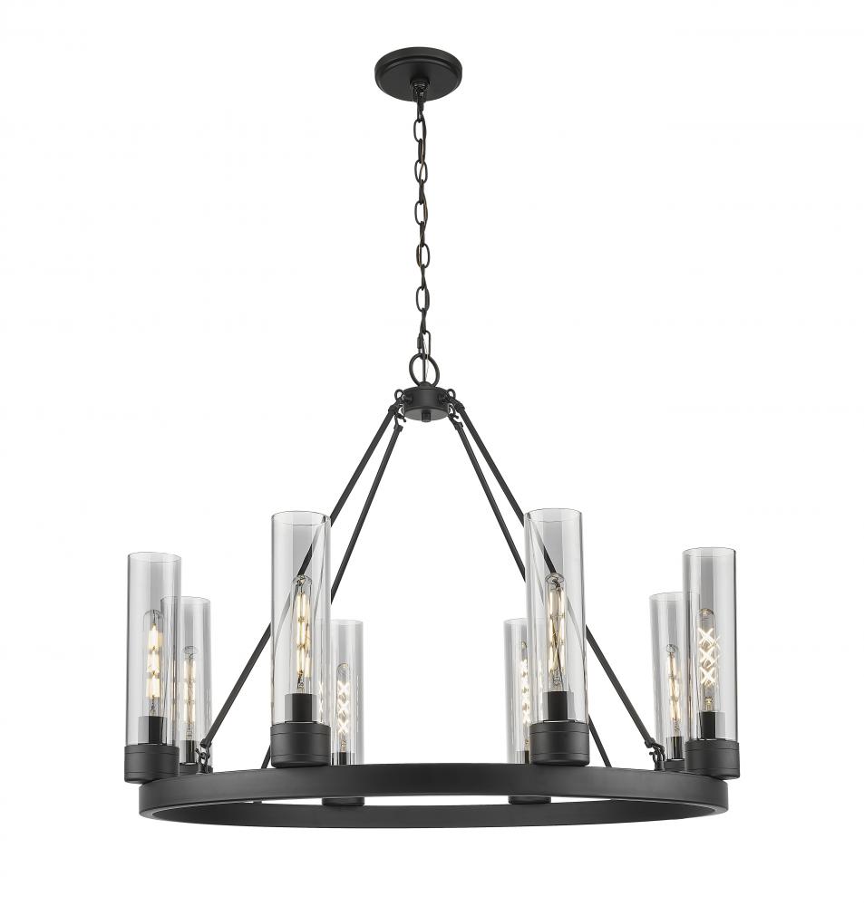 Boreas - 8 Light - 36 inch - Matte Black - Chandelier