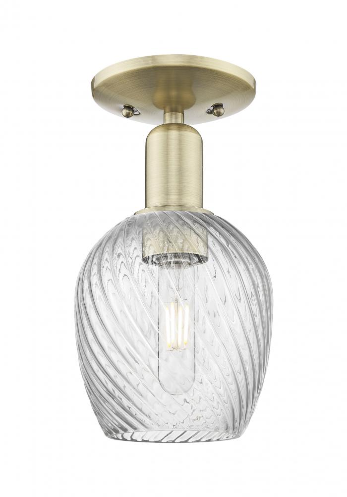 Salina - 1 Light - 6 inch - Brushed Satin Nickel - Semi-Flush Mount