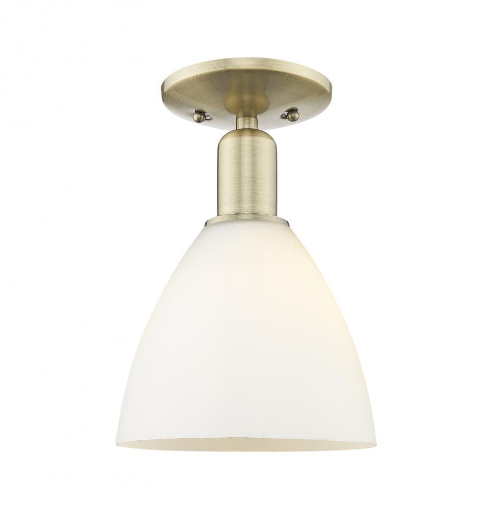 Bristol - 1 Light - 8 inch - Antique Brass - Semi-Flush Mount