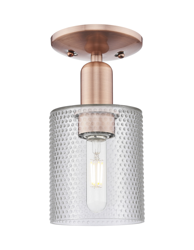 Cobbleskill - 1 Light - 5 inch - Antique Copper - Semi-Flush Mount