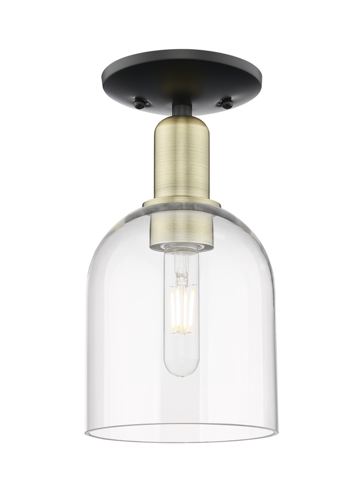 Bella - 1 Light - 6 inch - Black Antique Brass - Semi-Flush Mount