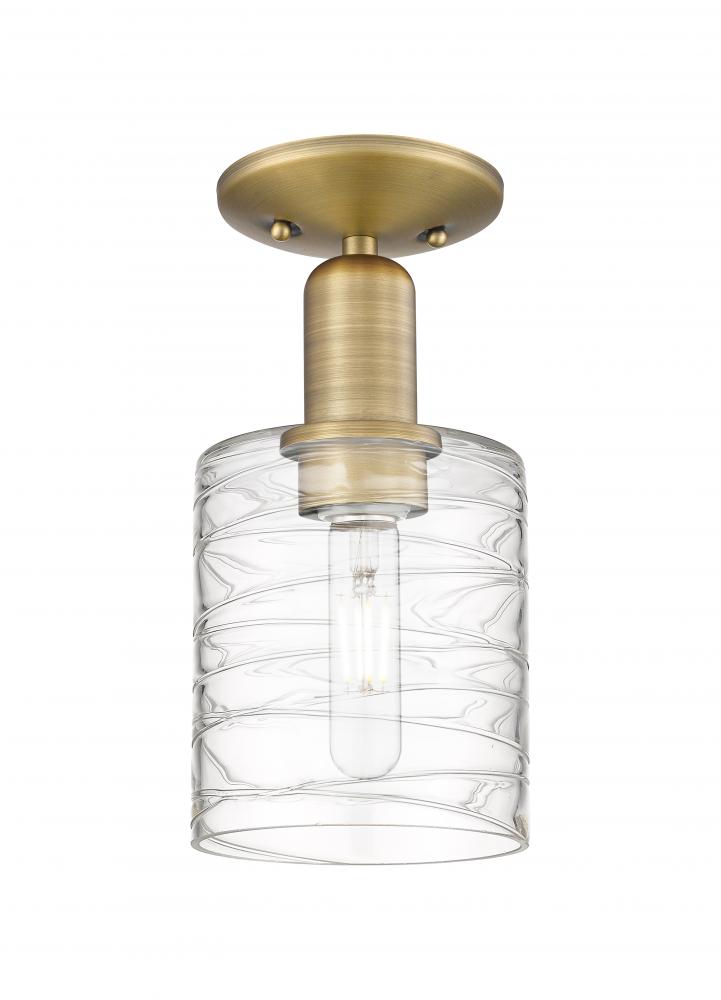 Cobbleskill - 1 Light - 5 inch - Brushed Brass - Semi-Flush Mount