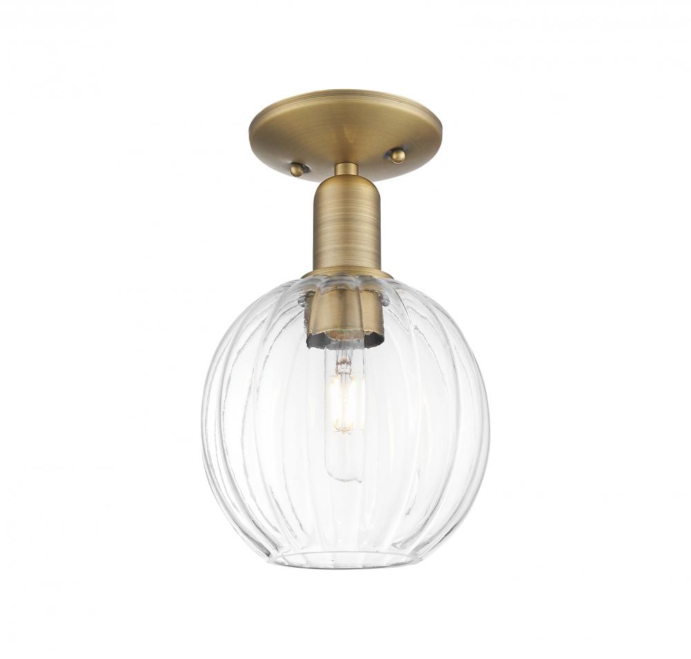 Preston Globe - 1 Light - 6 inch - Brushed Brass - Semi-Flush Mount