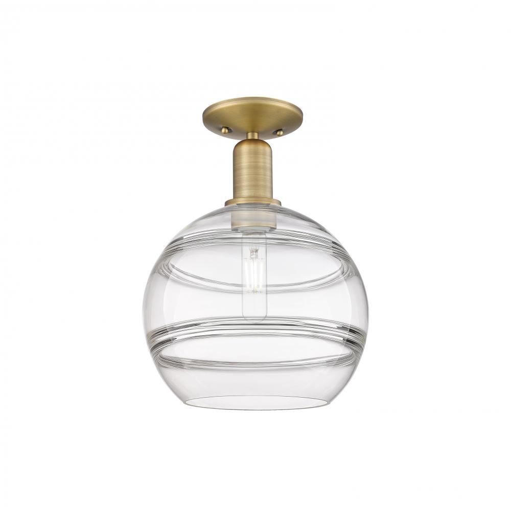 Rochester - 1 Light - 10 inch - Brushed Brass - Semi-Flush Mount