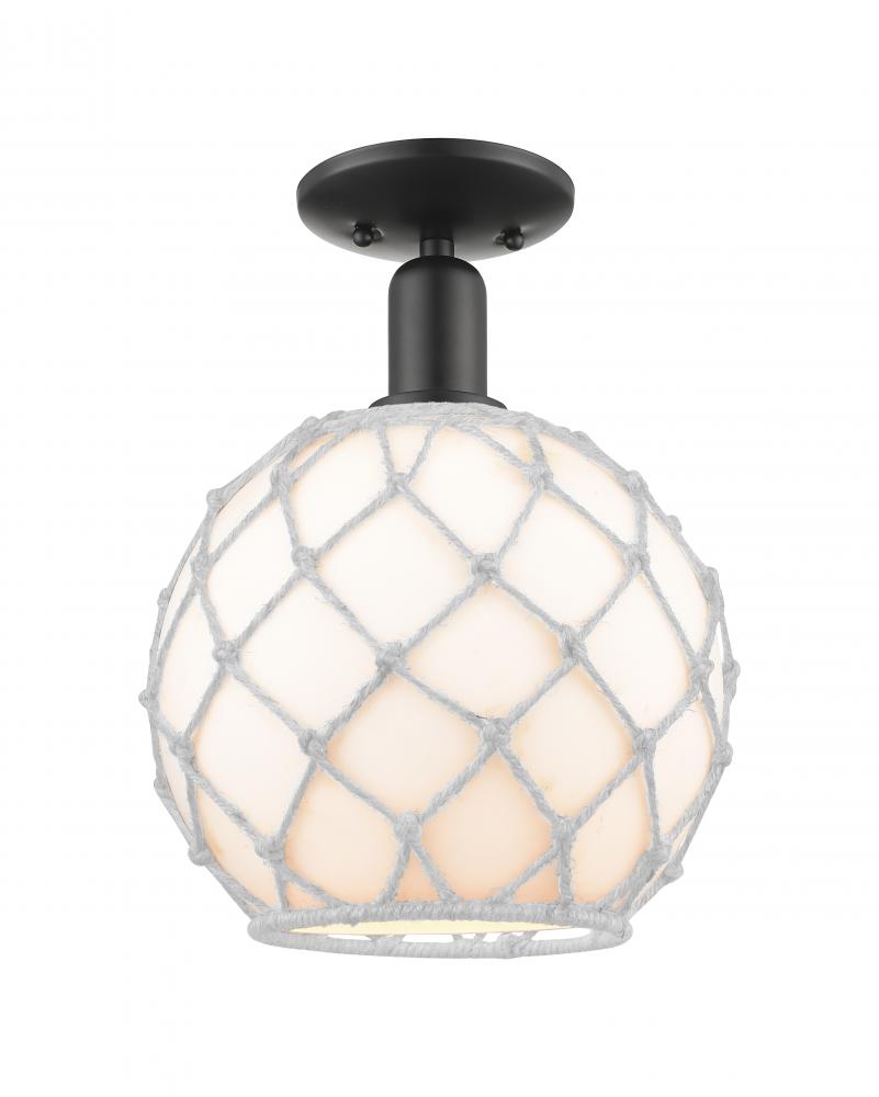 Farmhouse Rope - 1 Light - 10 inch - Matte Black - Semi-Flush Mount