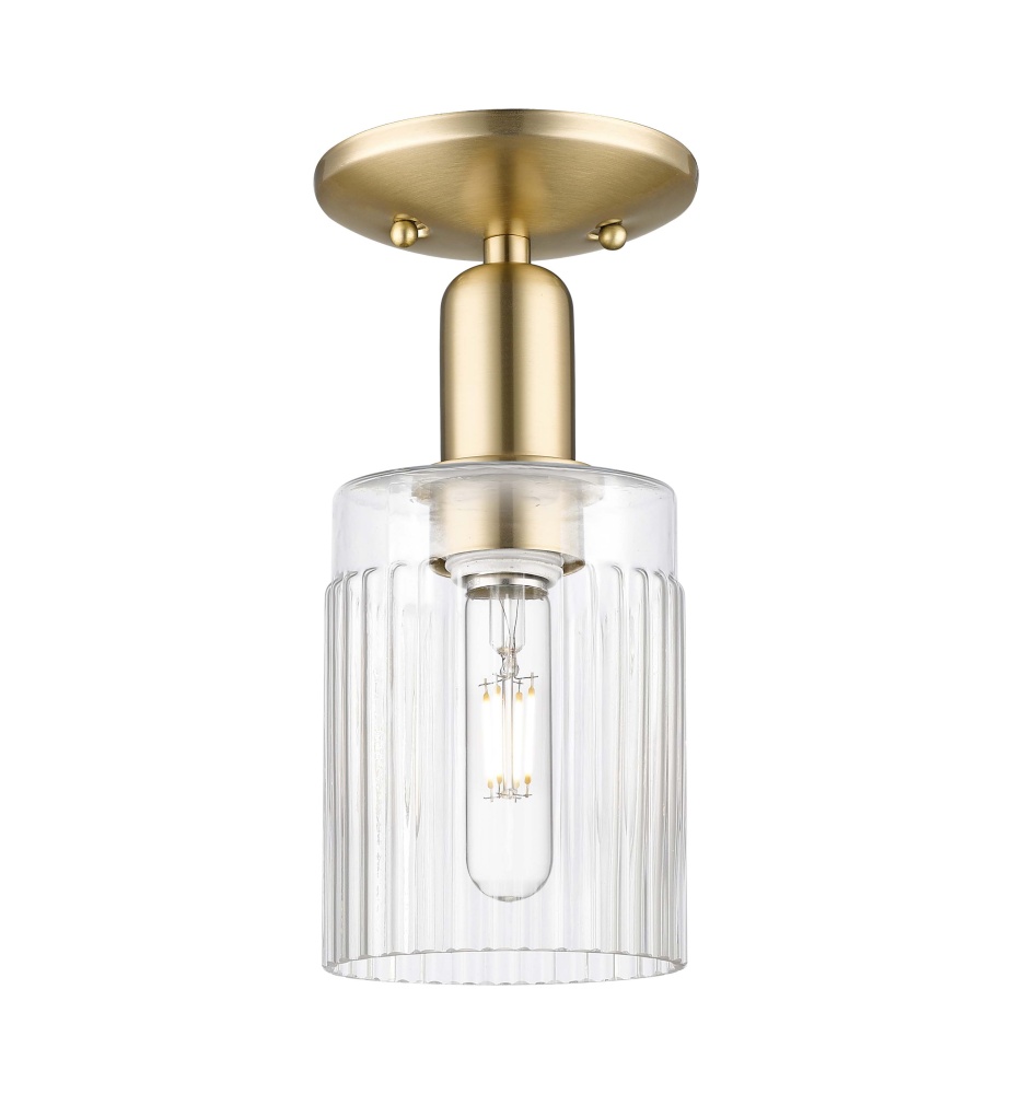 Hadley - 1 Light - 5 inch - Champagne Bronze - Semi-Flush Mount