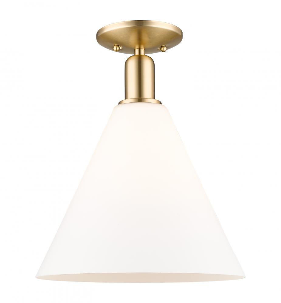 Berkshire Glass - 1 Light - 12 inch - Champagne Bronze - Semi-Flush Mount