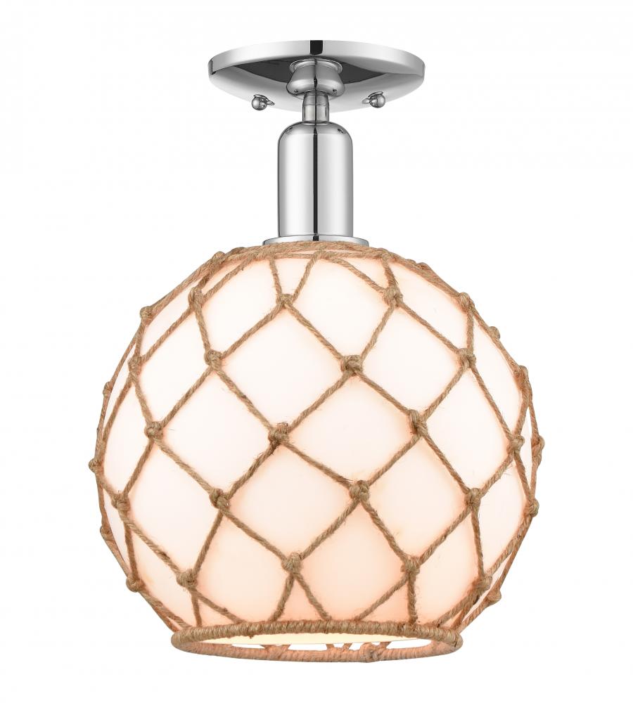Farmhouse Rope - 1 Light - 10 inch - Polished Chrome - Semi-Flush Mount