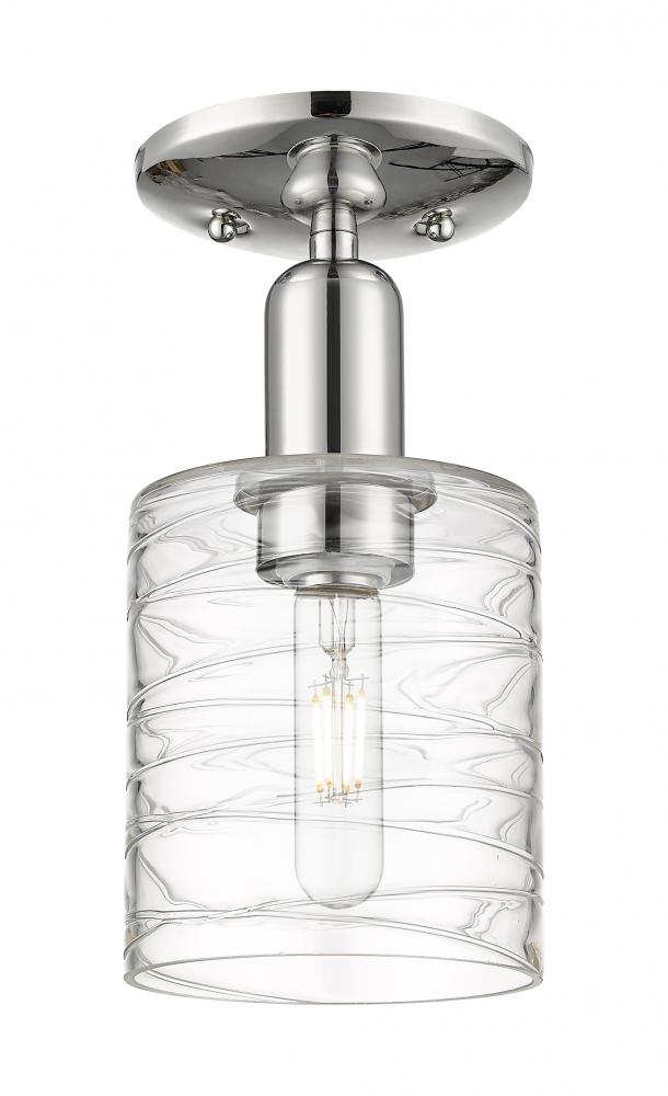 Cobbleskill - 1 Light - 5 inch - Polished Nickel - Semi-Flush Mount