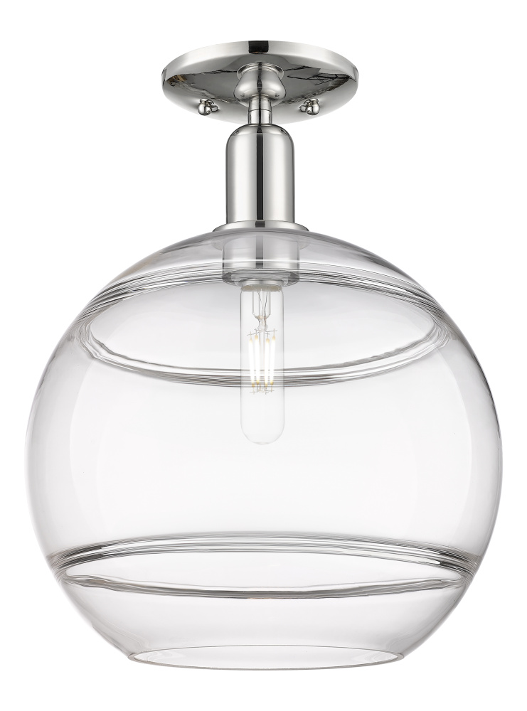 Rochester - 1 Light - 12 inch - Polished Nickel - Semi-Flush Mount