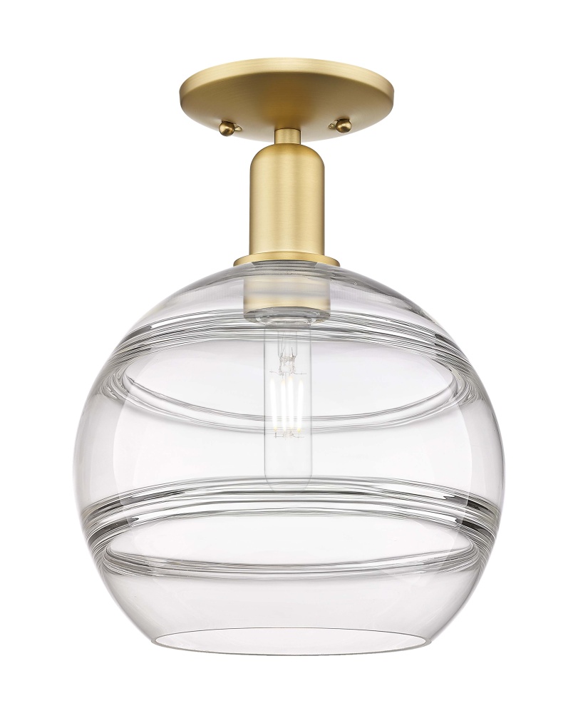 Rochester - 1 Light - 10 inch - Satin Gold - Semi-Flush Mount