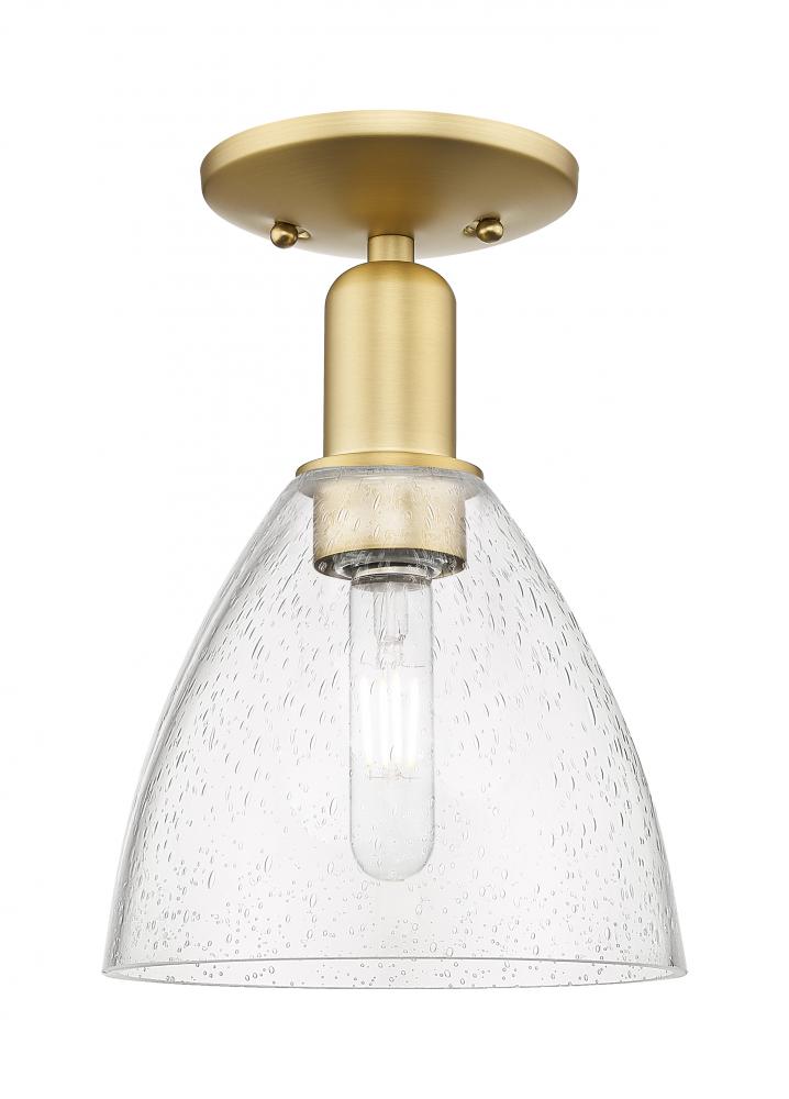 Bristol - 1 Light - 8 inch - Satin Gold - Semi-Flush Mount