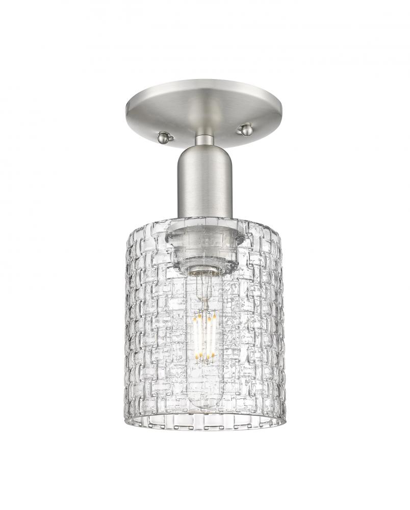 Cobbleskill - 1 Light - 5 inch - Brushed Satin Nickel - Semi-Flush Mount