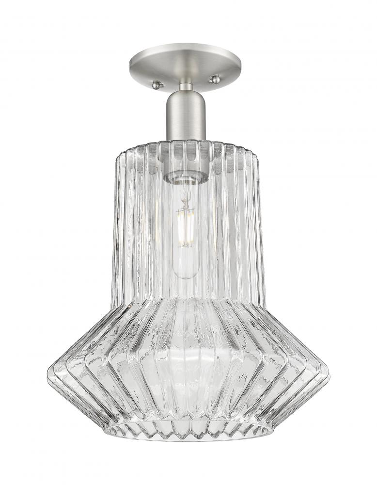 Springwater - 1 Light - 12 inch - Brushed Satin Nickel - Semi-Flush Mount