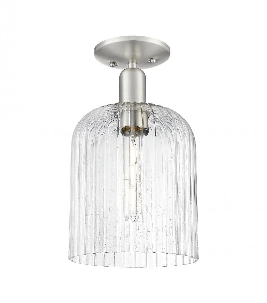 Bridal Veil - 1 Light - 8 inch - Brushed Satin Nickel - Semi-Flush Mount