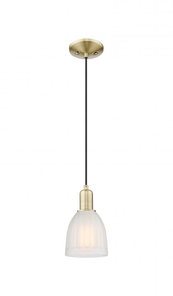 Brookfield - 1 Light - 6 inch - Antique Brass - Cord hung - Mini Pendant