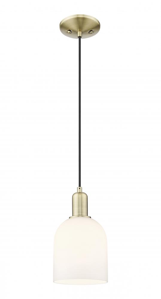 Bella - 1 Light - 6 inch - Antique Brass - Cord hung - Mini Pendant