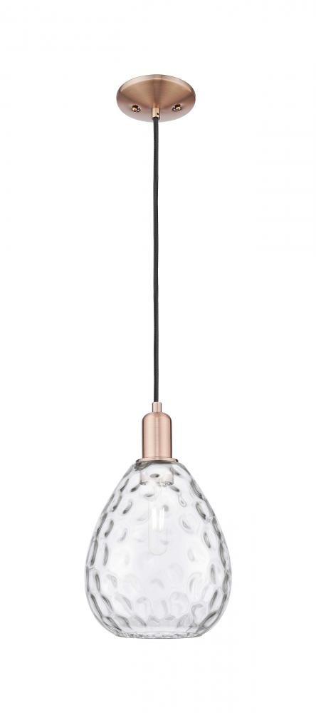 Waverly - 1 Light - 8 inch - Antique Copper - Cord hung - Mini Pendant