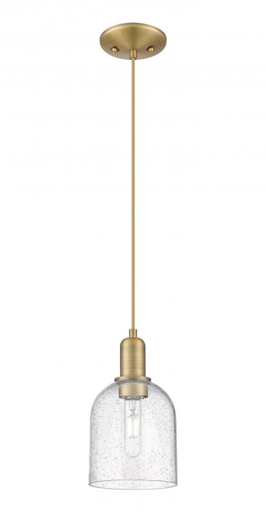 Bella - 1 Light - 6 inch - Brushed Brass - Cord hung - Mini Pendant