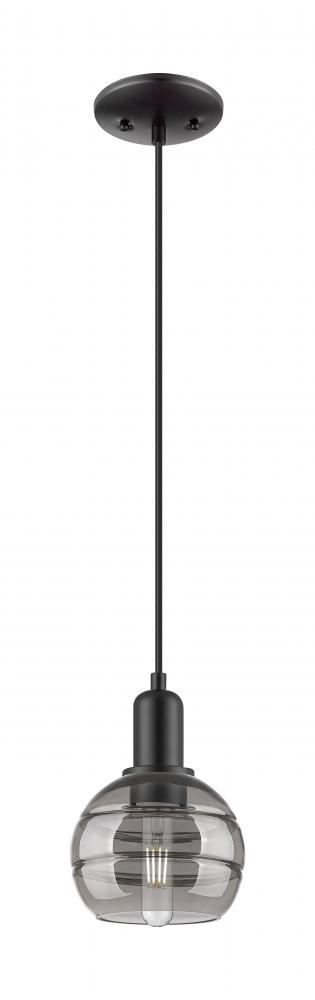 Rochester - 1 Light - 6 inch - Matte Black - Cord hung - Mini Pendant