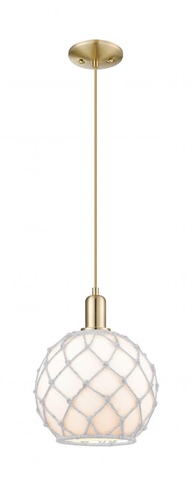 Farmhouse Rope - 1 Light - 10 inch - Champagne Bronze - Cord hung - Mini Pendant