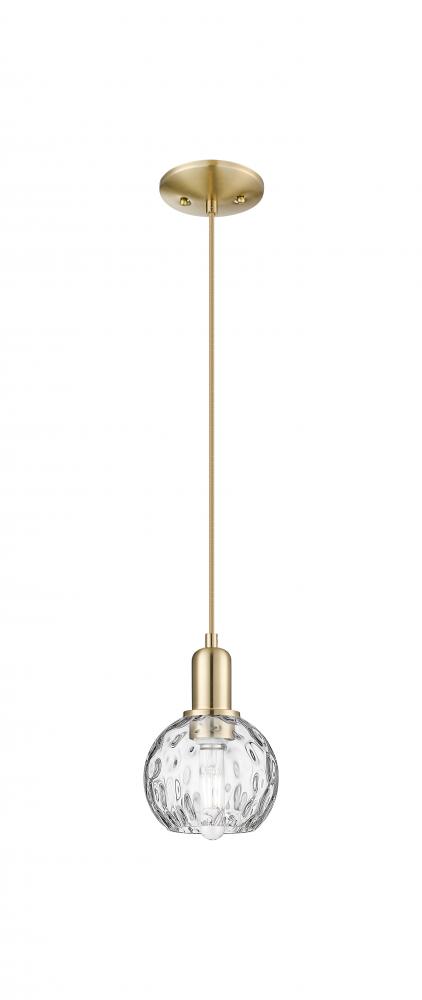 Athens Water Glass - 1 Light - 6 inch - Champagne Bronze - Cord hung - Mini Pendant