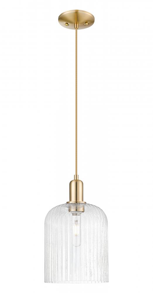 Bridal Veil - 1 Light - 8 inch - Champagne Bronze - Cord hung - Mini Pendant