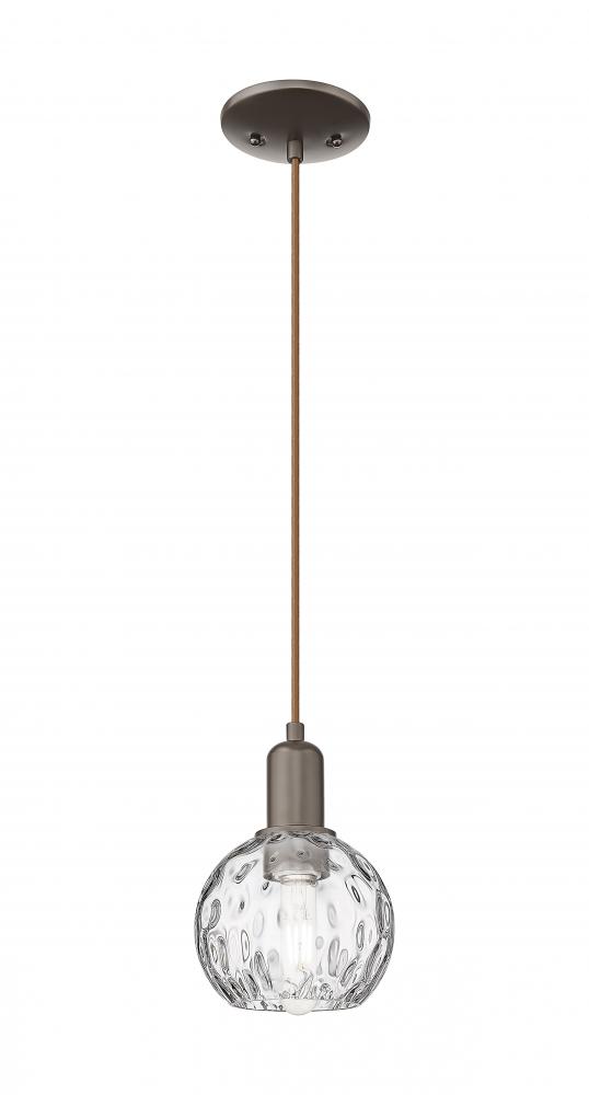 Athens Water Glass - 1 Light - 6 inch - Oil Rubbed Bronze - Cord hung - Mini Pendant