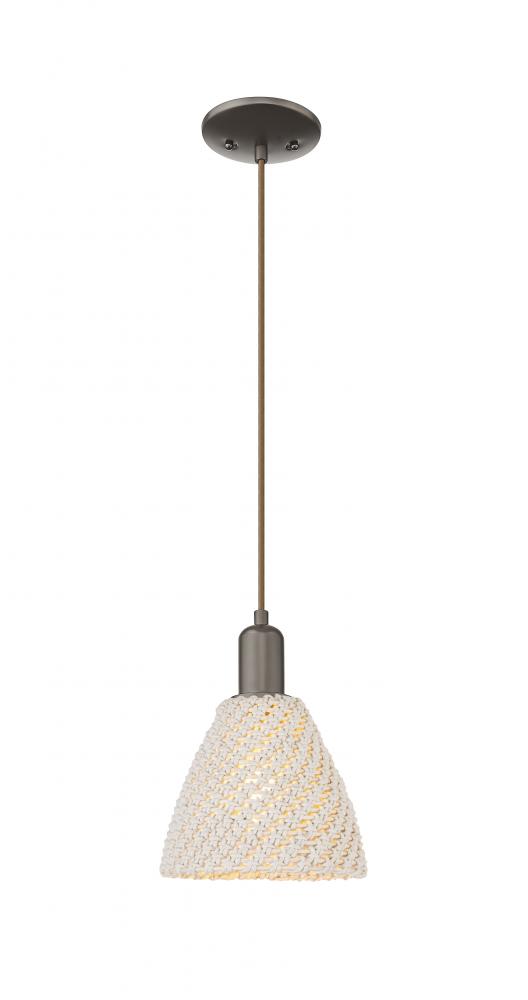 Bristol Natural - 1 Light - 6 inch - Oil Rubbed Bronze - Cord hung - Mini Pendant