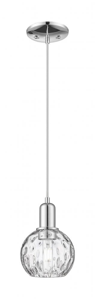 Athens Water Glass - 1 Light - 6 inch - Polished Chrome - Cord hung - Mini Pendant
