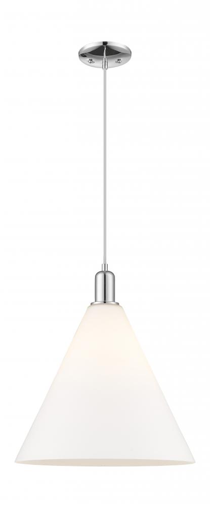 Berkshire Glass - 1 Light - 16 inch - Polished Chrome - Cord hung - Mini Pendant