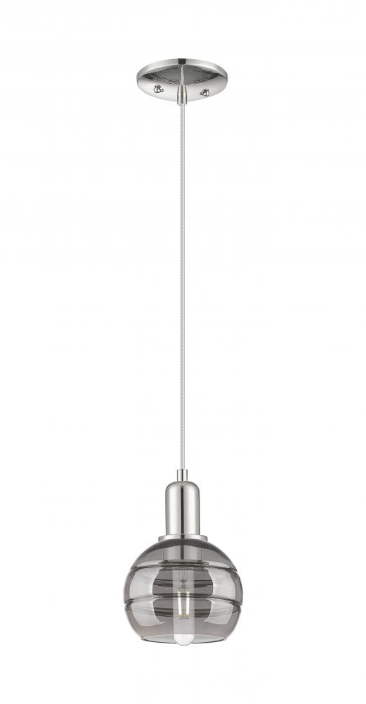 Rochester - 1 Light - 6 inch - Polished Nickel - Cord hung - Mini Pendant
