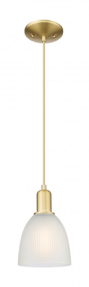Castile - 1 Light - 6 inch - Satin Gold - Cord hung - Mini Pendant