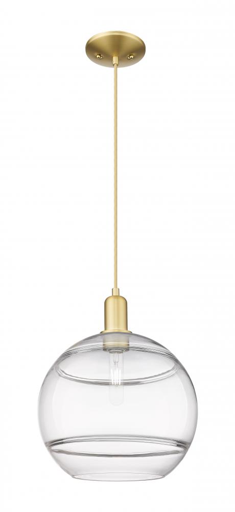 Rochester - 1 Light - 12 inch - Satin Gold - Cord hung - Mini Pendant