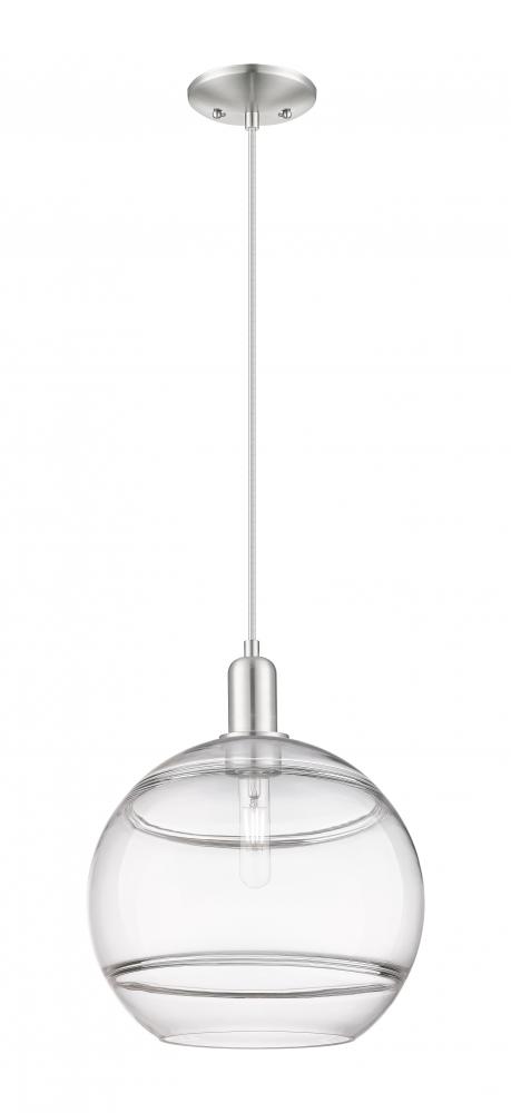 Rochester - 1 Light - 12 inch - Brushed Satin Nickel - Cord hung - Mini Pendant
