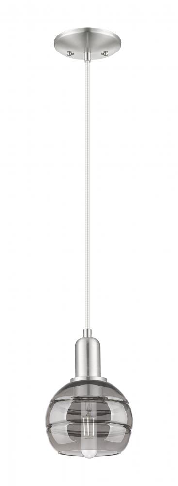 Rochester - 1 Light - 6 inch - Brushed Satin Nickel - Cord hung - Mini Pendant