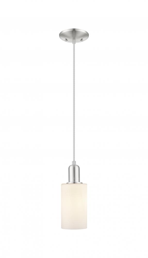 Clymer - 1 Light - 4 inch - Brushed Satin Nickel - Cord hung - Mini Pendant