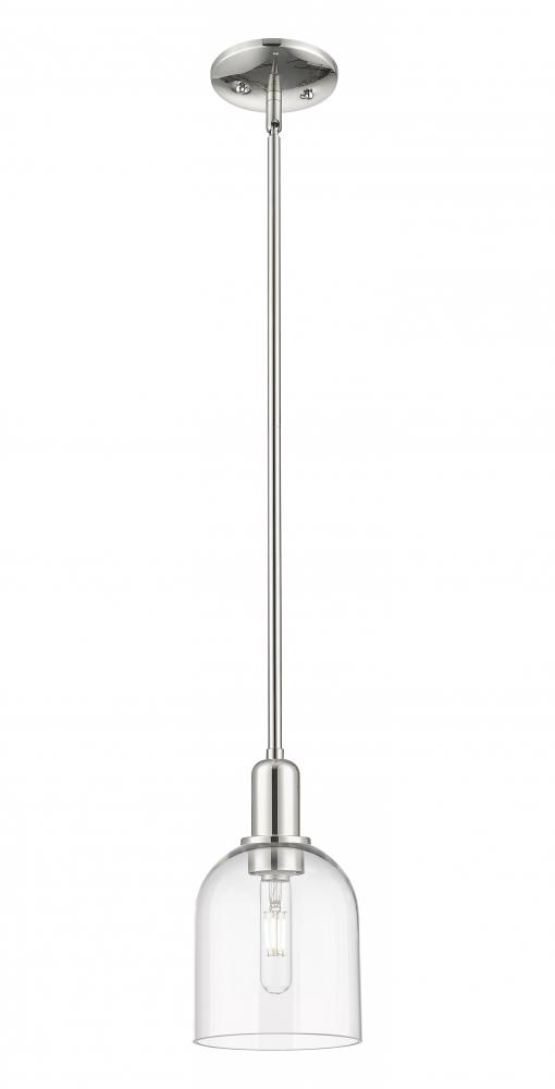 Bella - 1 Light - 6 inch - Polished Nickel - Stem hung - Mini Pendant