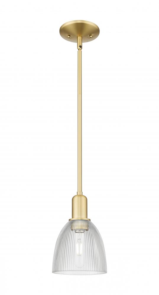 Castile - 1 Light - 6 inch - Satin Gold - Stem hung - Mini Pendant