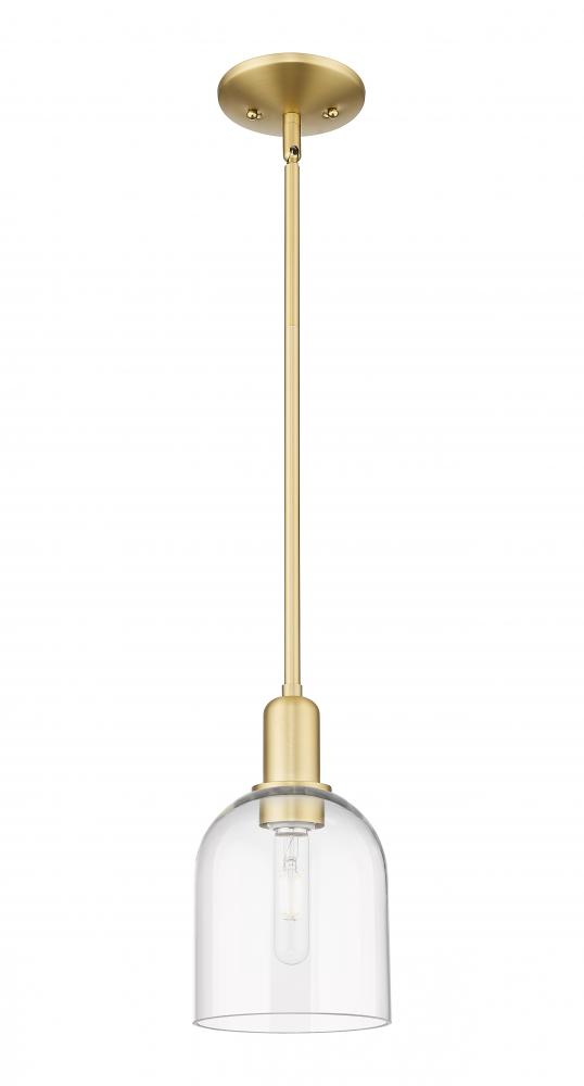 Bella - 1 Light - 6 inch - Satin Gold - Stem hung - Mini Pendant