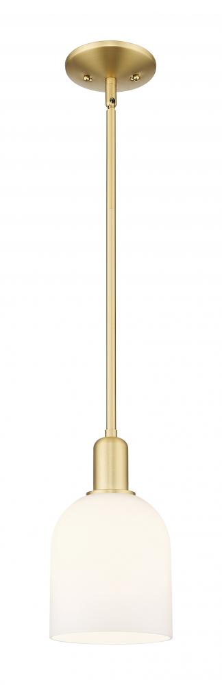 Bella - 1 Light - 6 inch - Satin Gold - Stem hung - Mini Pendant