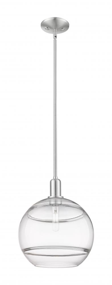 Rochester - 1 Light - 12 inch - Brushed Satin Nickel - Stem hung - Mini Pendant