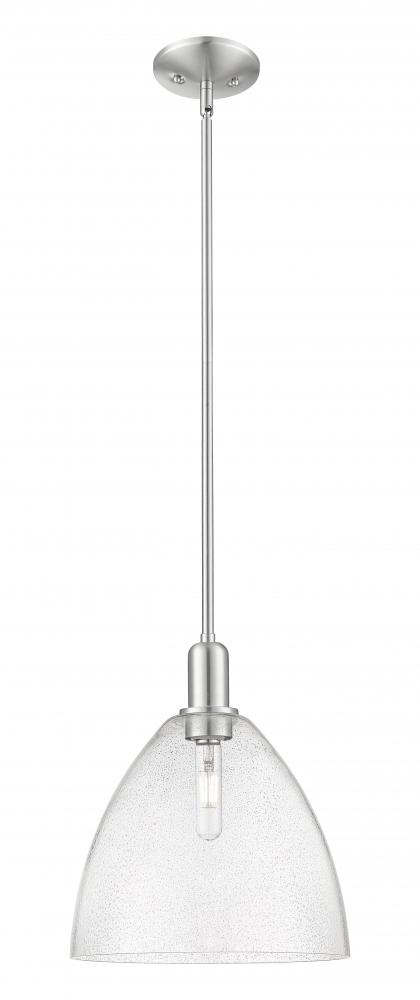 Bristol - 1 Light - 12 inch - Brushed Satin Nickel - Stem hung - Mini Pendant