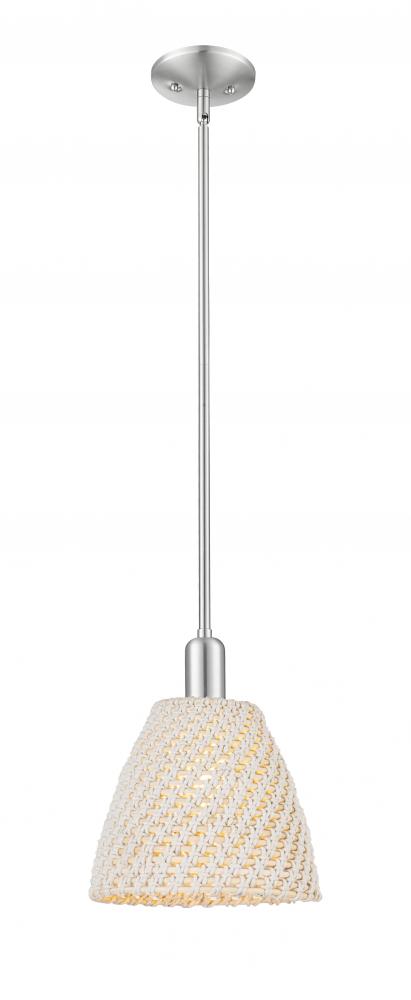 Bristol Natural - 1 Light - 6 inch - Brushed Satin Nickel - Mini Pendant