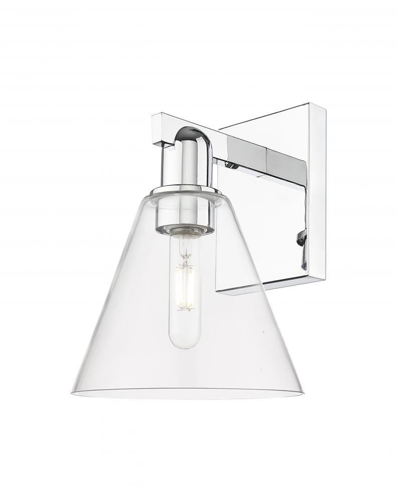 Berkshire Glass - 1 Light - 8 inch - Polished Chrome - Sconce