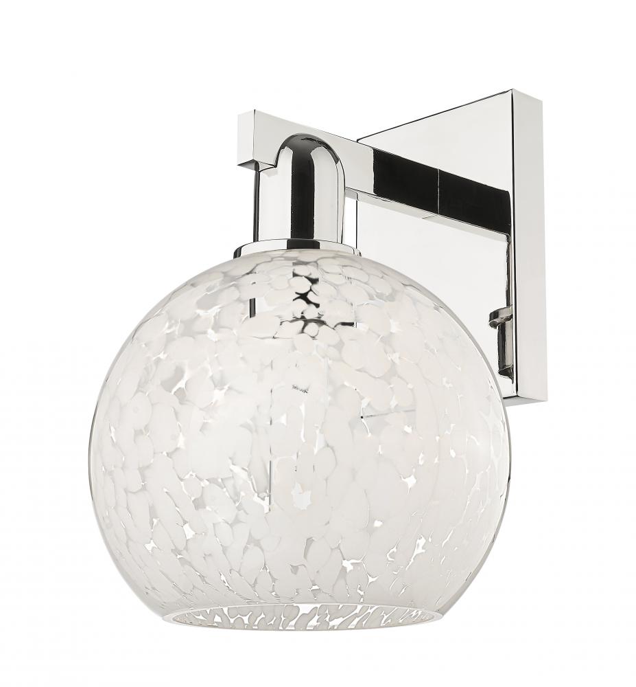 White Mouchette - 1 Light - 8 inch - Polished Nickel - Sconce
