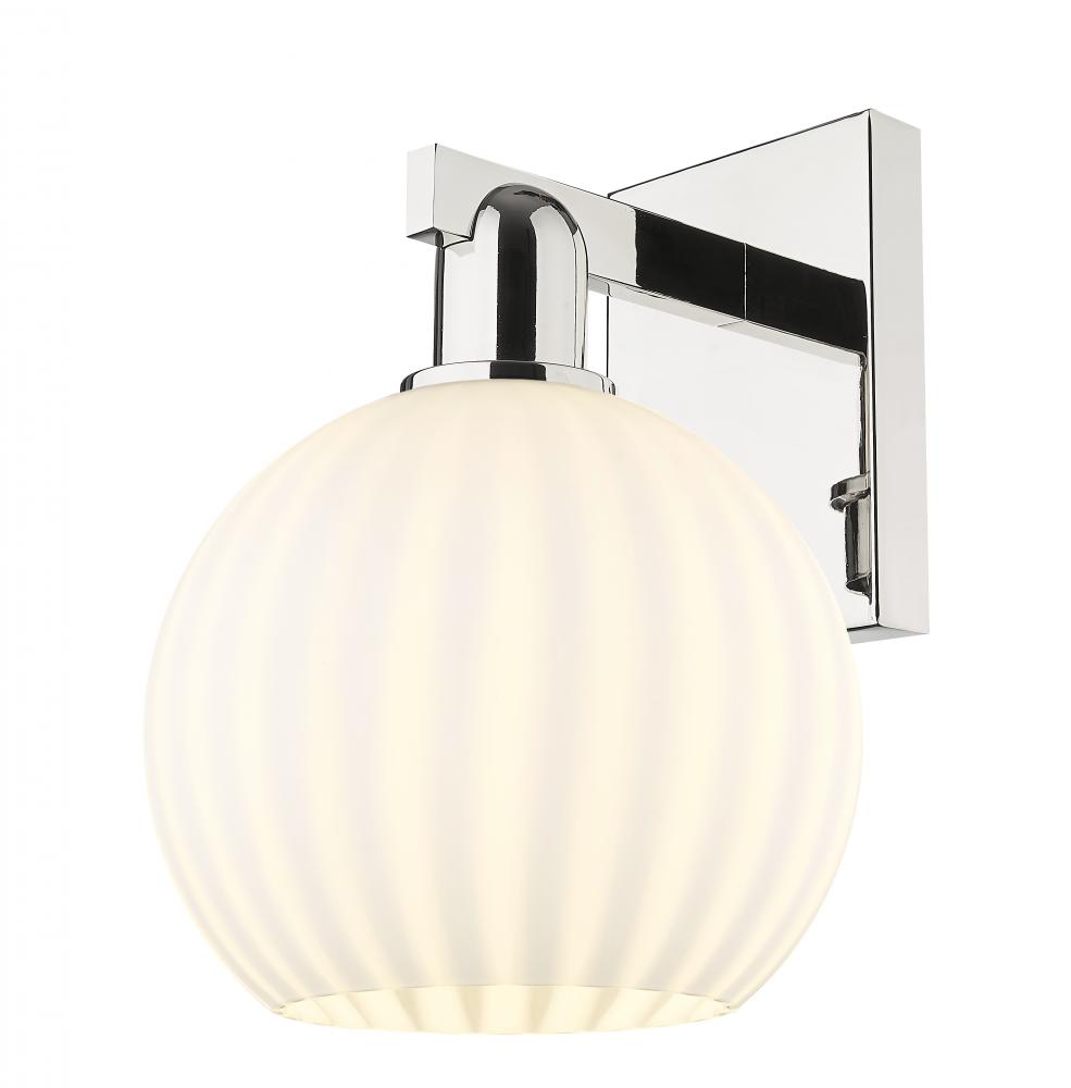 White Venetian - 1 Light - 8 inch - Polished Nickel - Sconce